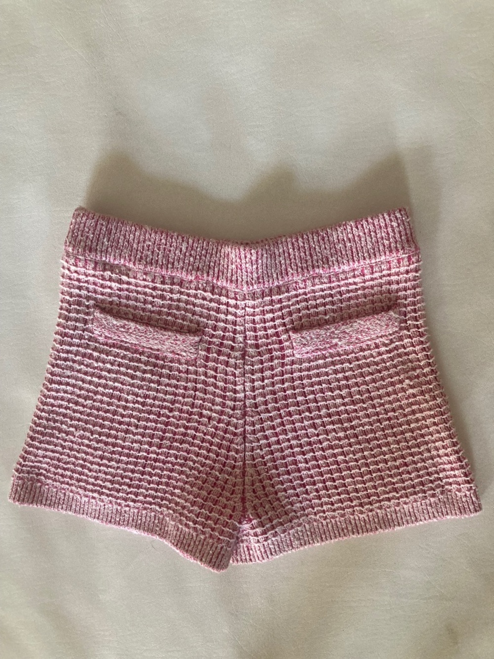Majorelle pink white tweed knit sweater textured sexy shorts S Small